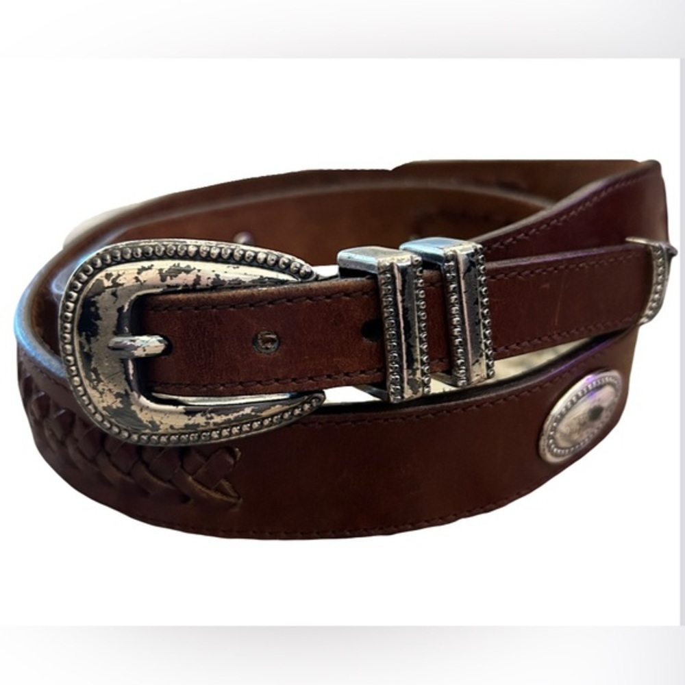 🫶🏼Brown Latigo Leather Medallion Belt Size 40/100​